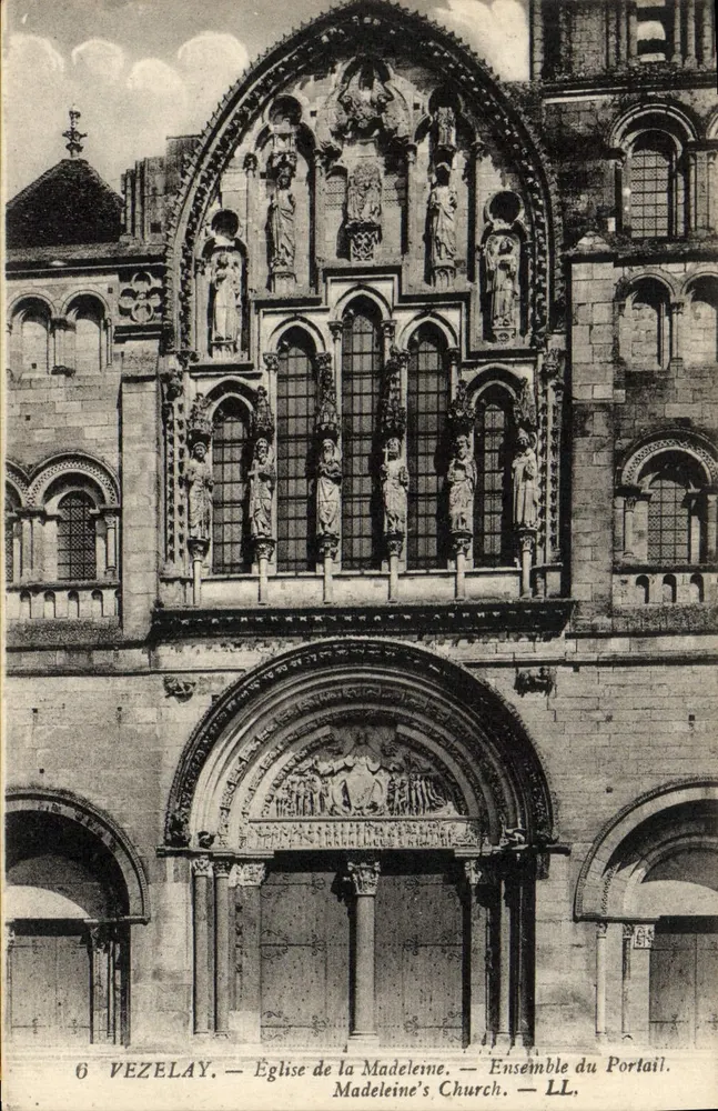 Vézelay — Église de la Madeleine — Ensemble du Portail - Vorderseite