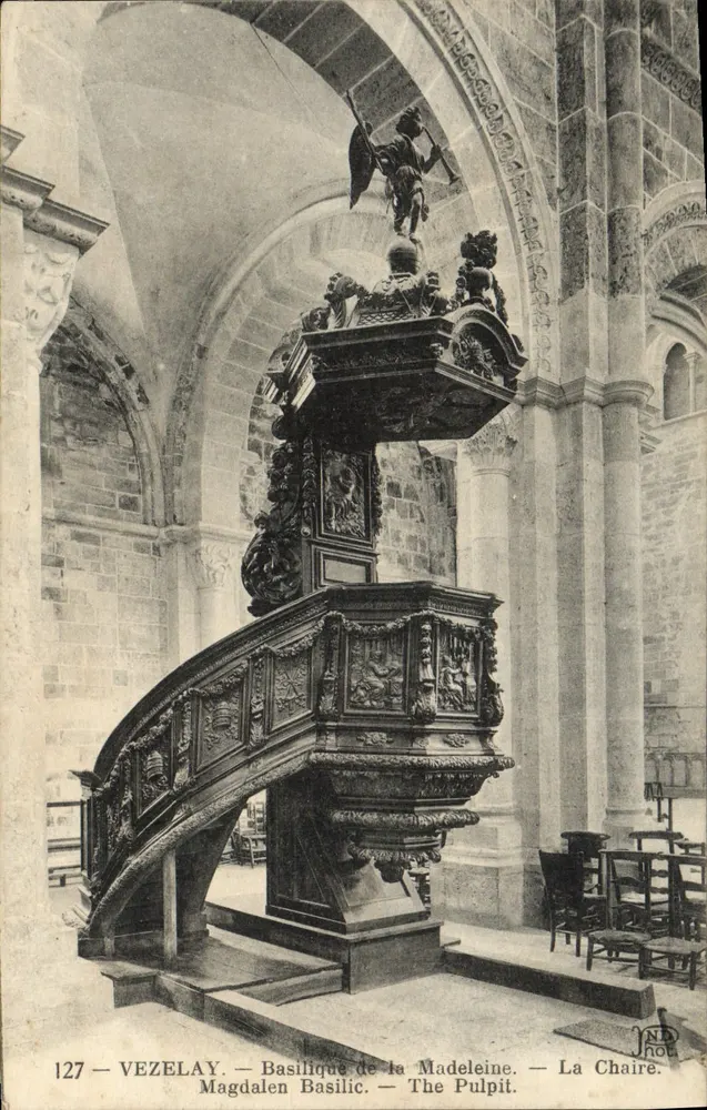 Vezelay — Basilika der Madeleine — Der Predigerstuhl - Vorderseite