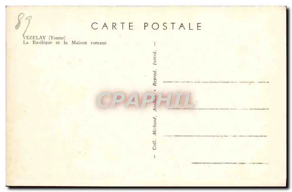 Vézelay (Yonne) — A Basílica e a Casa Romana — Claudy - Verso