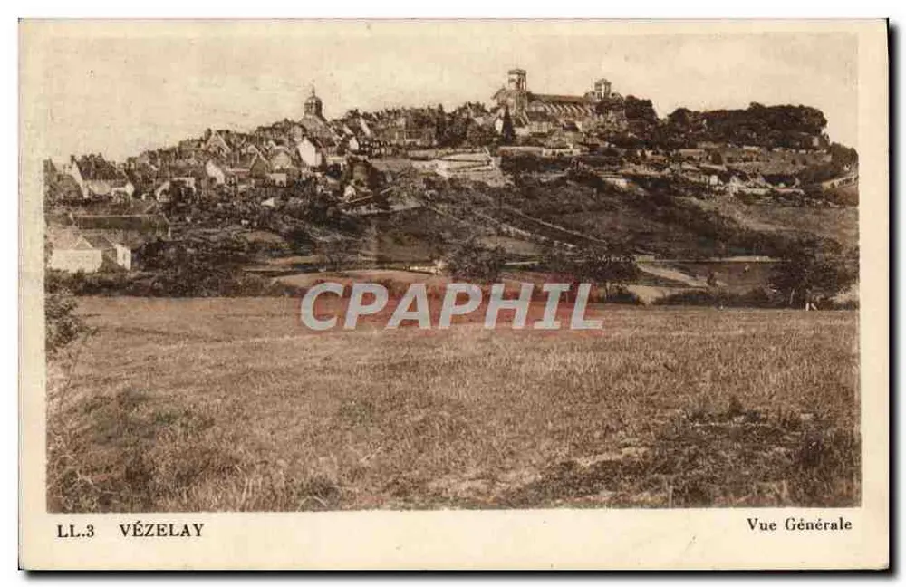 Vézelay — Visão Geral — LL.3 — Editor: Ch. des Arts Photomécaniques, Paris - Frente