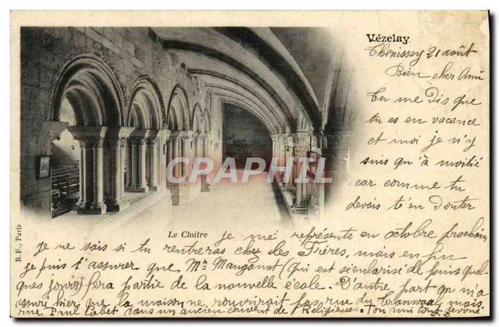 Vézelay — O Claustro — B.E., Paris - Frente