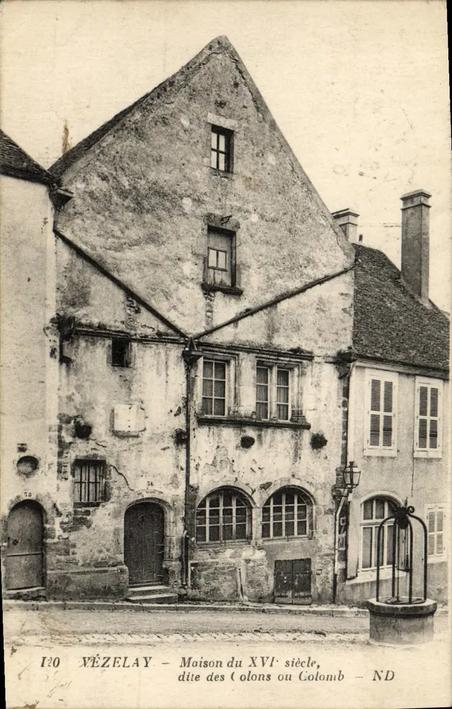 Vézelay — Haus aus dem 16. Jahrhundert, genannt Colons oder Colomb — ND - Vorderseite