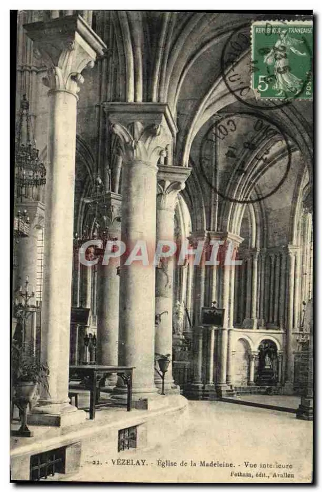 Vézelay - Kirche der Madeleine - Innenansicht - Pothain, Verlag, Avalion - Vorderseite