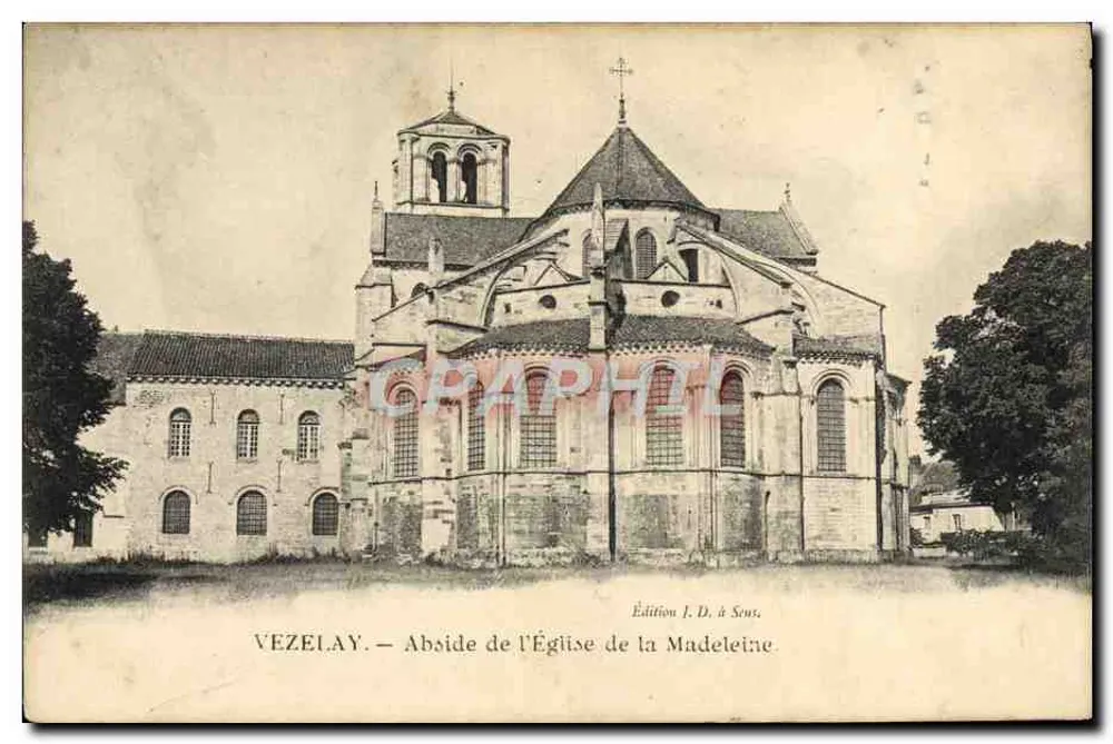 Vézelay — Abside della Chiesa di Santa Maddalena — Edizione J. D. a Sens - Recto
