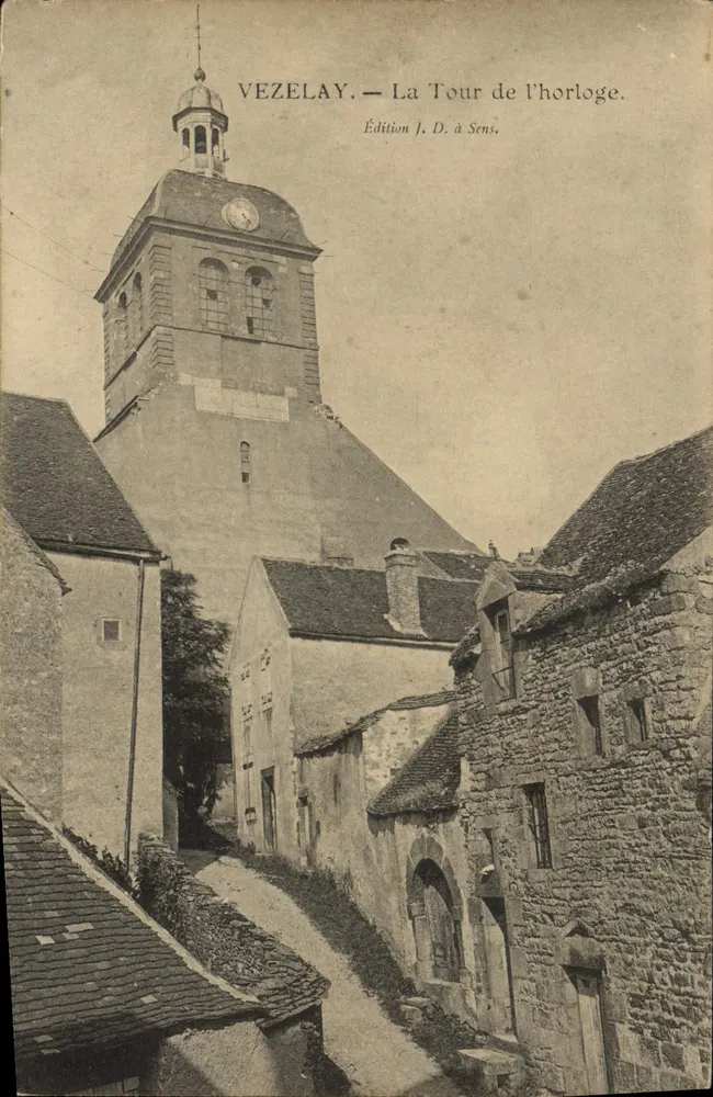 Vézelay — A Torre da Hora — Edição J. D. em Sens - Frente