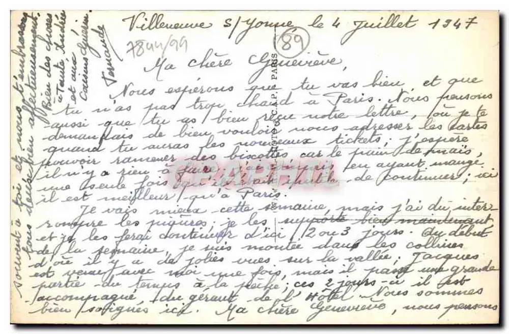 Villeneuve-sur-Yonne — Der große Yonne-Staudamm — Verlag Cap, Nr. 42 - Rückseite