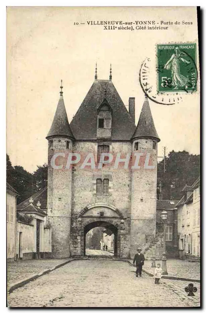 Villeneuve-sur-Yonne — Tor von Sens, 13. Jahrhundert — unbekannter Verleger, Nr. 10 - Vorderseite