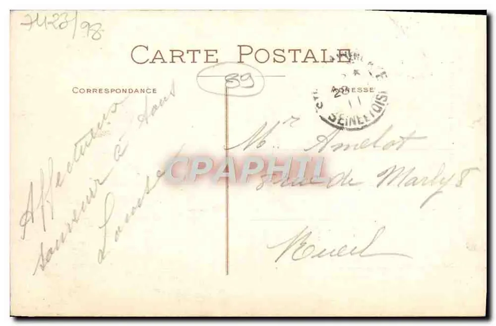 Villeneuve-sur-Yonne — Tor von Sens, 13. Jahrhundert — unbekannter Verleger, Nr. 10 - Rückseite