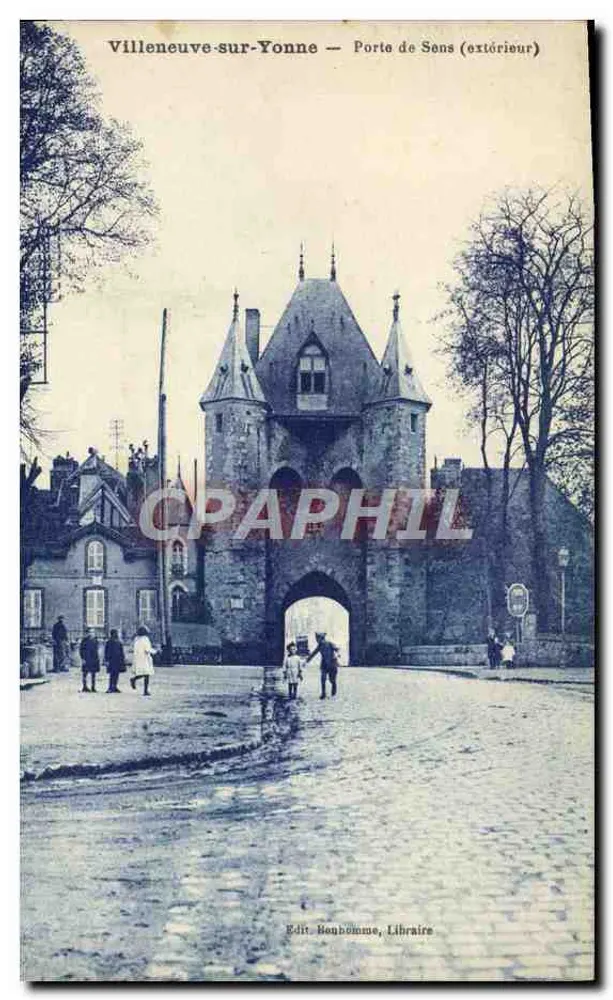 Villeneuve-sur-Yonne — Tor zur Sens (Außen) — Verlag Nonhomme, Buchhändler - Vorderseite