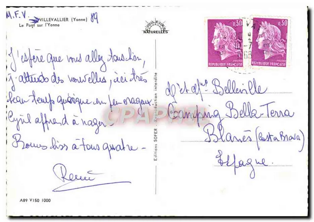 O Ponte sobre a Yonne — vista panorâmica — Edições SODPER - Verso