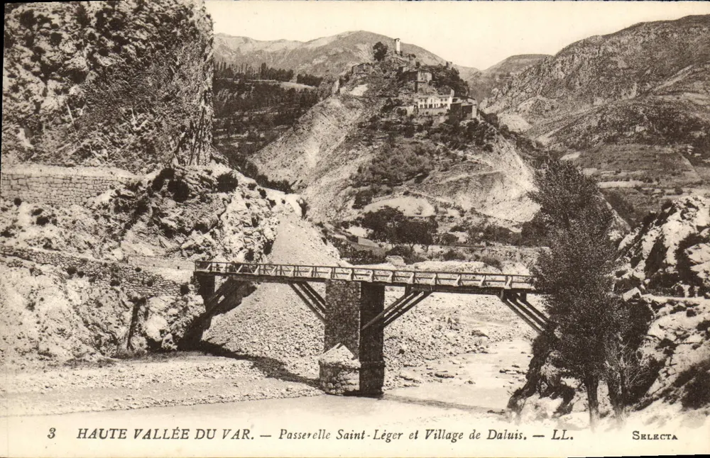 Höhere Tal des Var — Passerelle Saint-Léger und Dorf Daluis — LL. — Selecta - Vorderseite