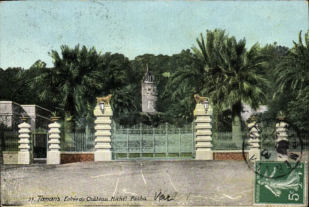 Tamaris. Entrée du Château Michel Pacha — éditeur Vall — n° 57 - Recto