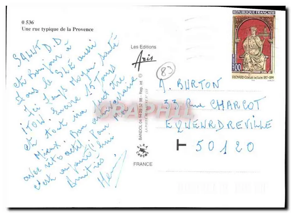 Rua típica da Provência — Les Éditions Aris, n° 0 536 - Verso