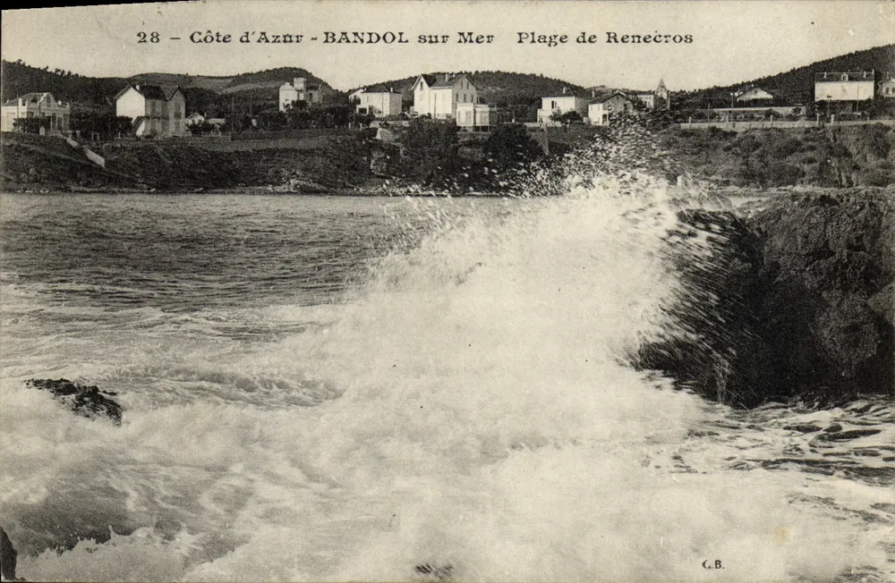 Bandol am Meer — Strand von Renecros — Verlag C.B. - Vorderseite