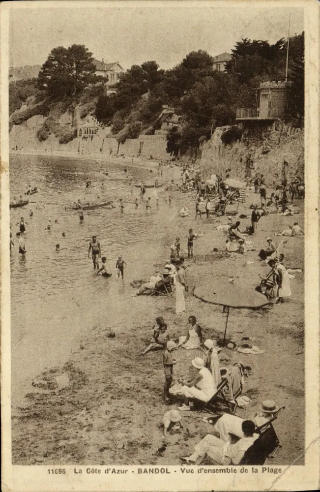 Bandol — Übersicht der Strand — Die Côte d'Azur — unbekannter Verlag, Nr. 11695 - Vorderseite