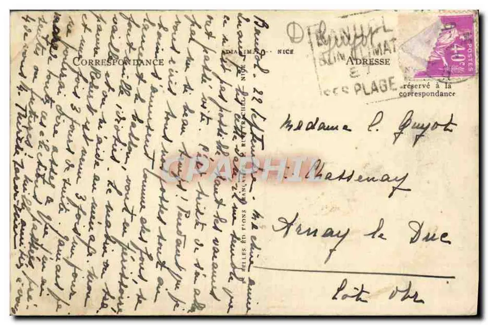 Bandol — Übersicht der Strand — Die Côte d'Azur — unbekannter Verlag, Nr. 11695 - Rückseite