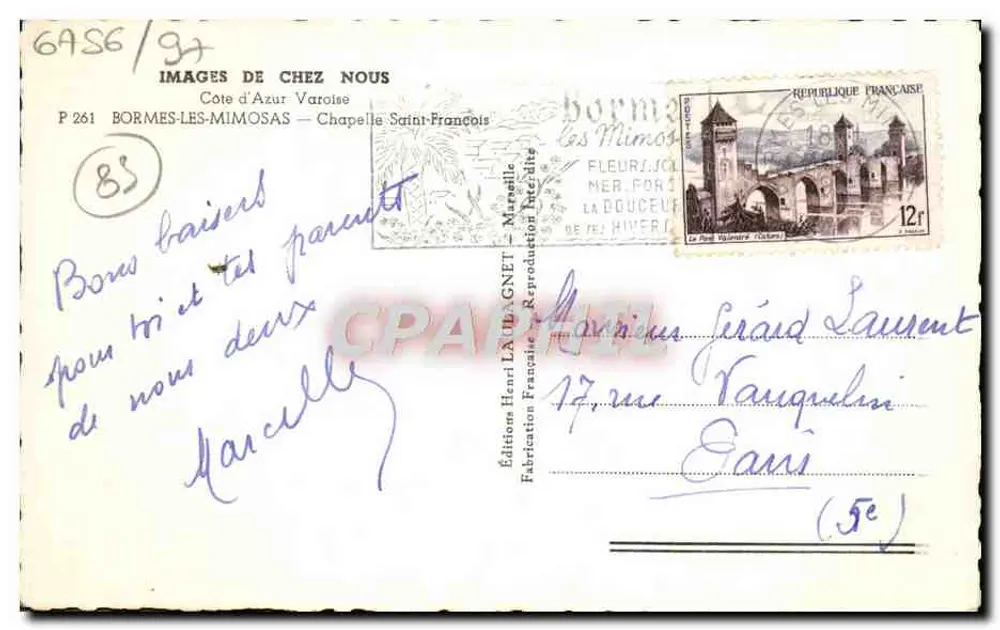 Kapelle Saint-François — Bormes-les-Mimosas — Éditions Henri La Dagnet - Rückseite
