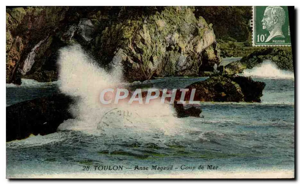 Toulon — Anse Magaud — Coup de Mer — editor impressoria Toulon - Frente