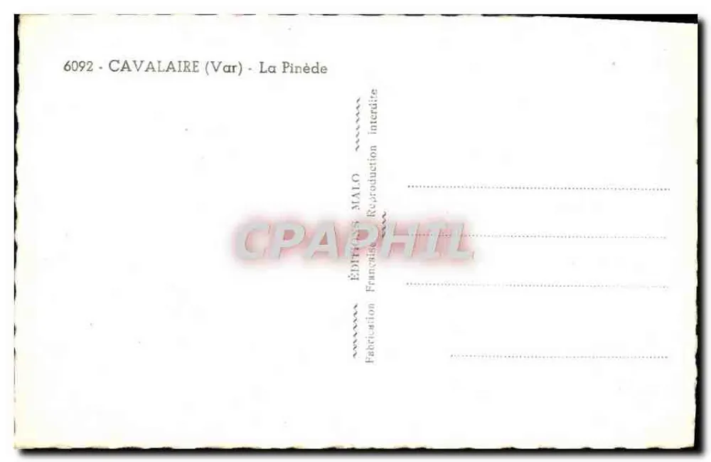 कावालेयर (वार) - ला पिनेडे — एडिशन मालो, संख्या 6092 - पीछे