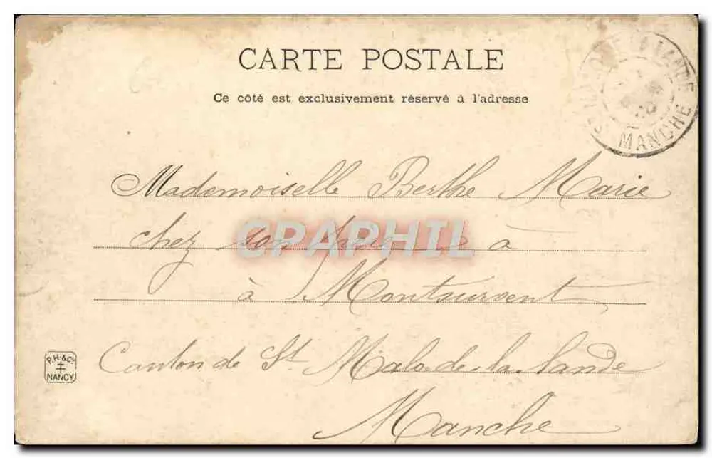 Collobrières — La vieille Église — INGER & CIE, IMP. NANCY - Rückseite