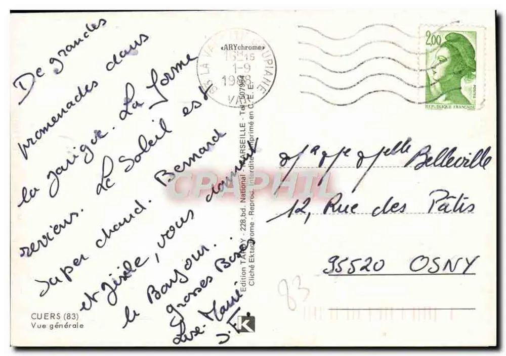 कुएर्स (83) — सामान्य दृश्य — एडिशन टी.ए.आर.वाई. - 228 बीडी. नेशनल, मार्सिले - पीछे