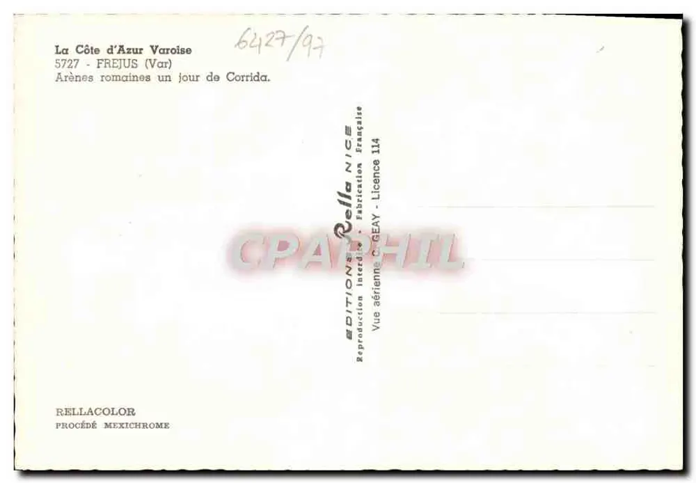Römische Arenen in Fréjus — Ein Tag mit Stierkampf — Éditions Rella - Rückseite