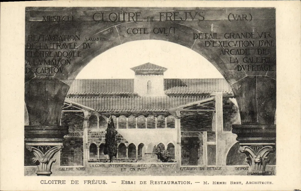 Cloître de Fréjus — XIIe siècle — détail de restauration — M. Henri Bret, architecte - Frente