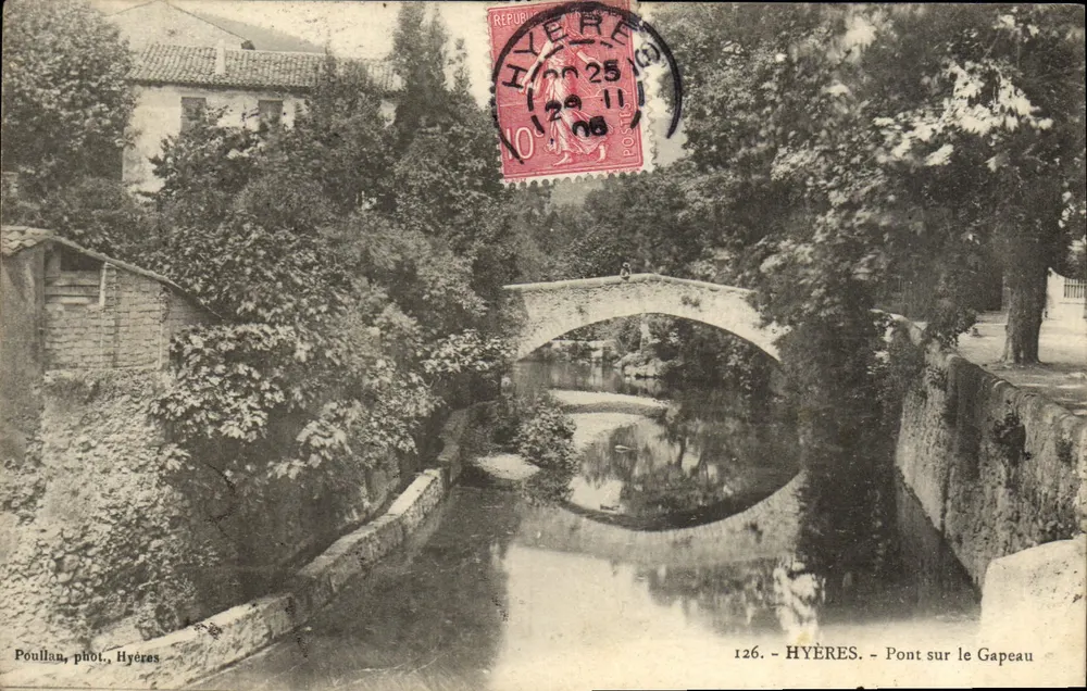 Hyères - Ponte sobre o Gapeau — Poulhan, fot. Hyères, n°126 - Frente