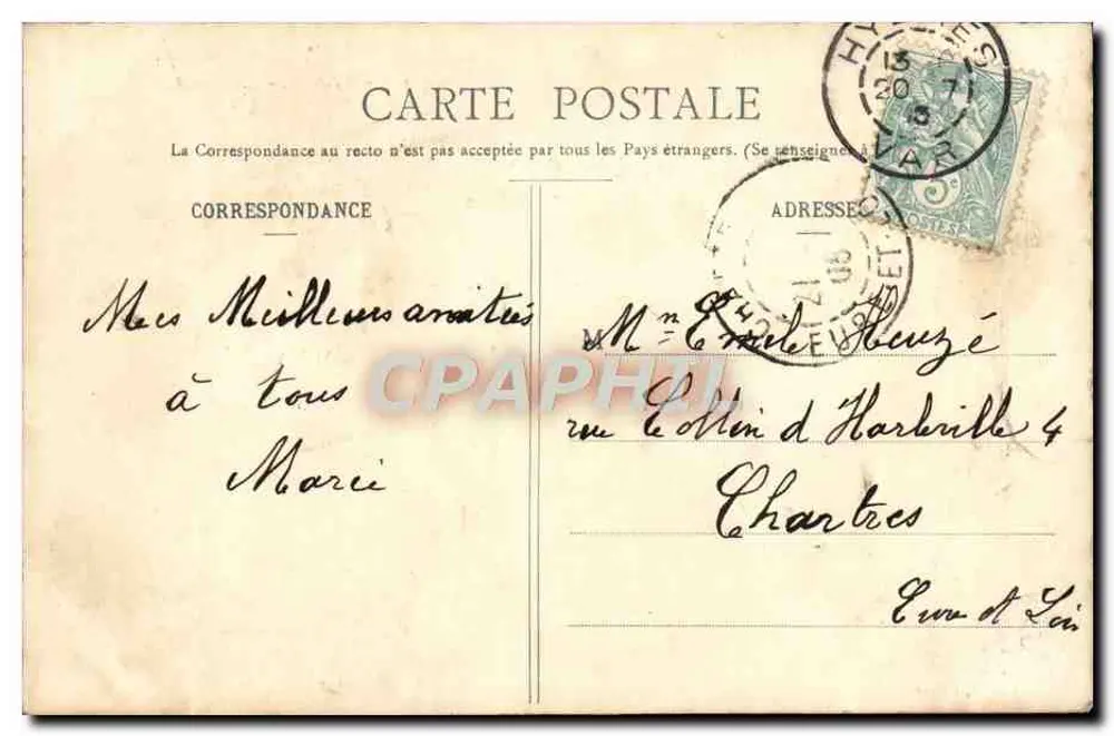 Hyères - A Almanarre — Edição Poullian, Hyères, n°162 - Verso