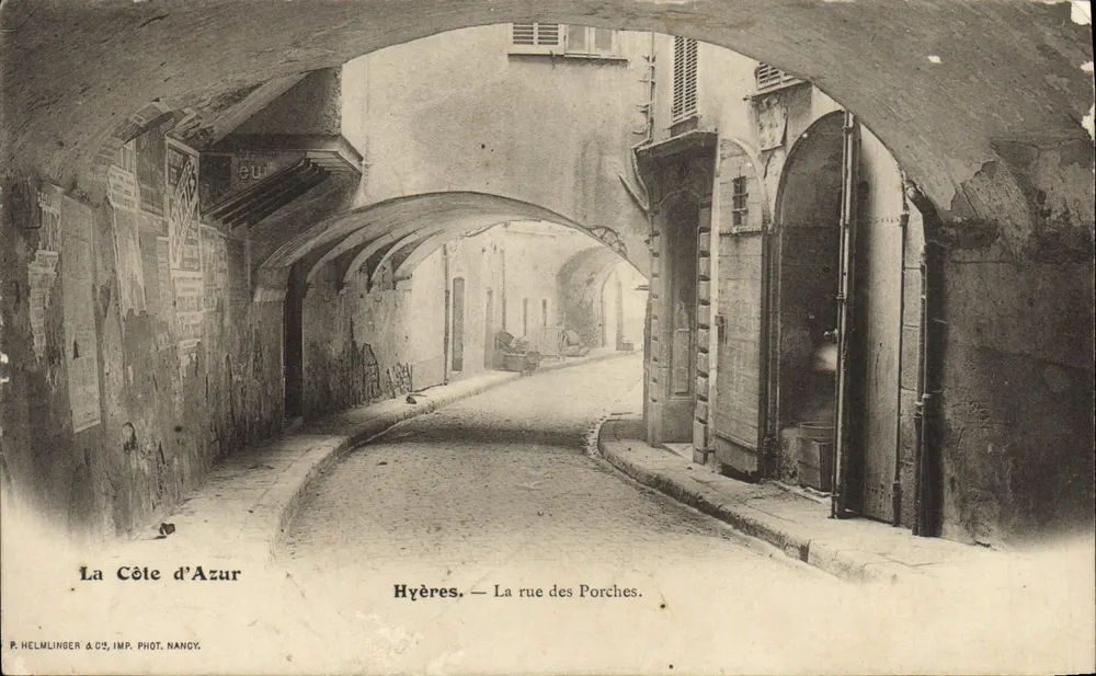 Hyères — Ansicht der Rue des Porches — P. HELMLINGER & C°, IMP. PHOT. NANCY - Vorderseite