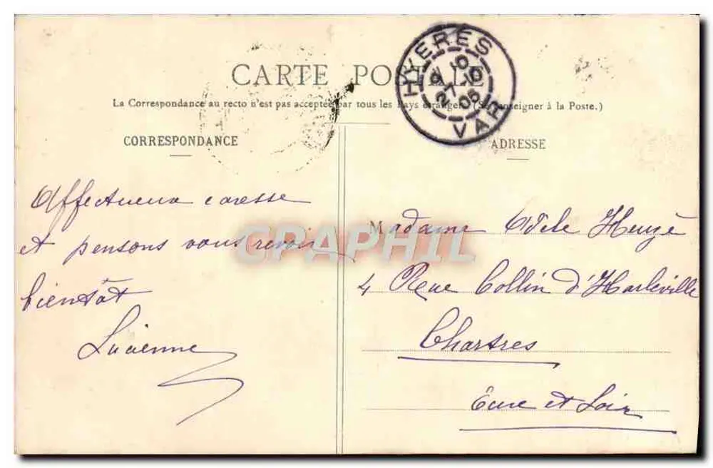 Hyères - Avenida de Beauregard — Edição Poullan, Hyères, n°168 - Verso
