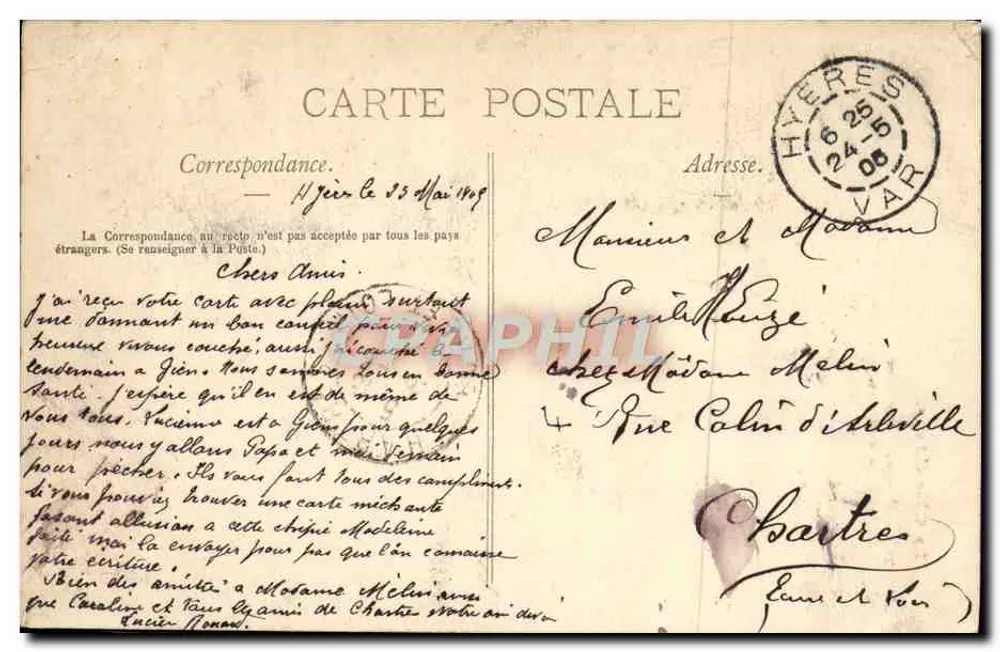 Hyères - Wäscherinnen am Roubeau — Die Côte d'Azur, unbekannter Verlag, Seriennummer 74 - Rückseite