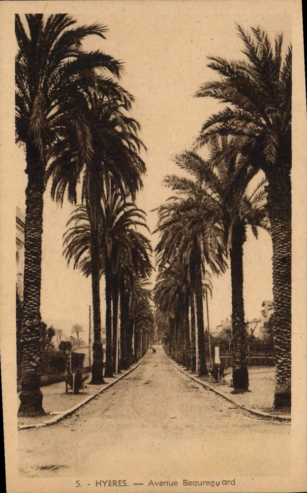 Hyères — Avenida Beauregard — Editor Léon Barro, n°5 - Frente