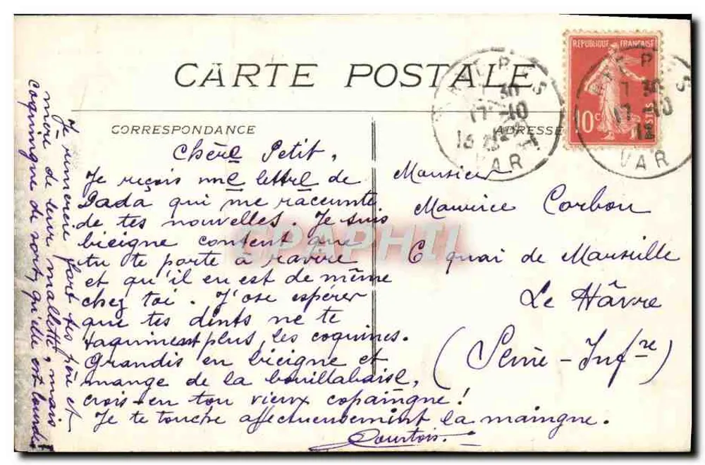 Hyères — Ruínas do Castelo — Editor: J. P. B. (n° 1371) - Verso