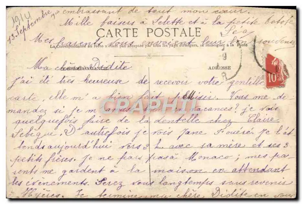 Hyères — Estátua do Duque de Anjou — Édit. Poullan, Hyères, n° 491 - Verso