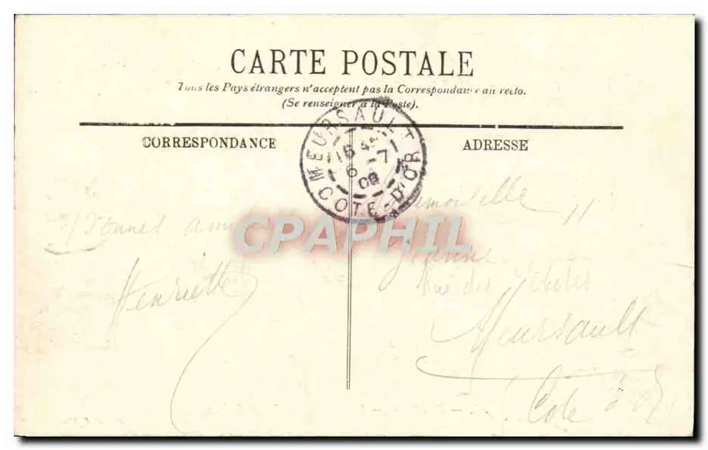 Hyères — O Boulevard dos Palmeiros — Edição F. Chamboulier - Verso