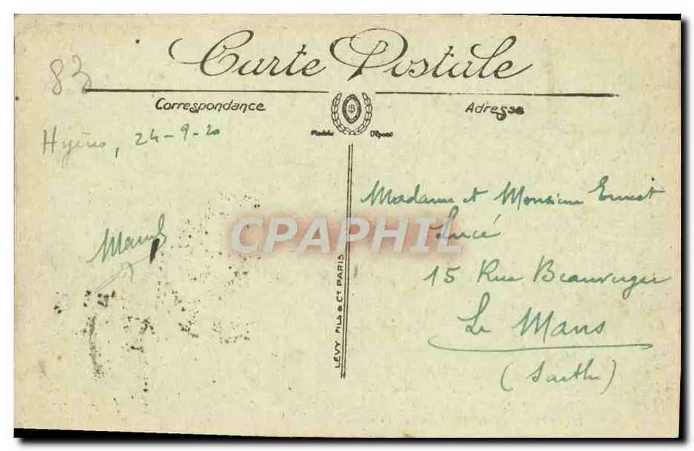 Hyères — Grand Hôtel des Îles d'Or — LL. — Verlag LL. — Nr. 48 - Rückseite