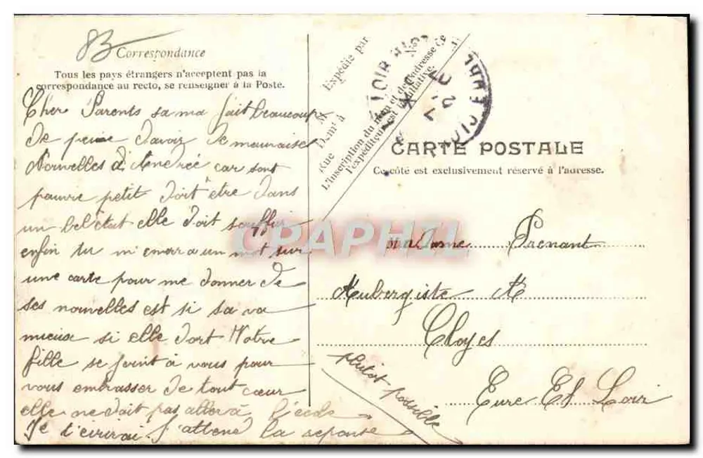 Hyères Claire — Capela Anglicana do Ermitage — H. D. Editor, Paris, n°19 - Verso