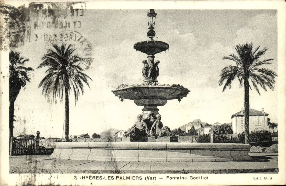 Hyères-les-Palmiers (Var) — Fontaine Godiliot — Edit B.S. - Vorderseite