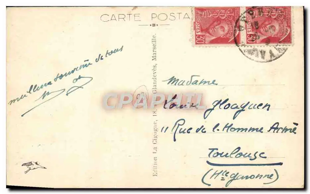 Hyères — La Potinière — Edição La Glandeves - Verso
