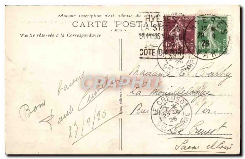 Hyères — Velha Casa Bairro Saint-Paul — Editor Blue, n°45 - Verso