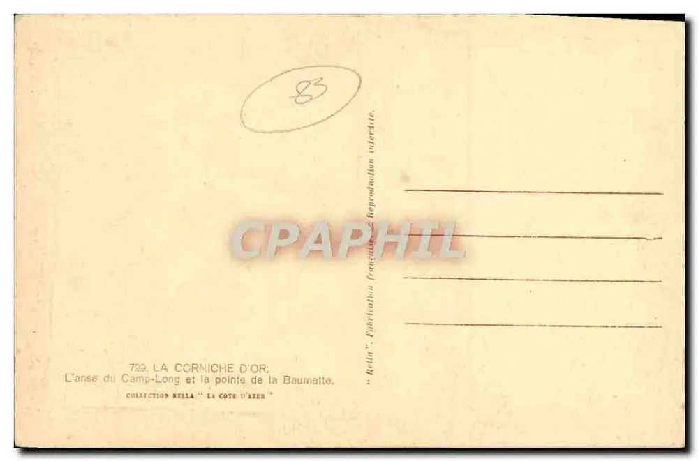 Die Anse du Camp-Long und die Pointe de la Baumatte — Die Goldene Promenade — Sammlung Rella — n°729 - Rückseite