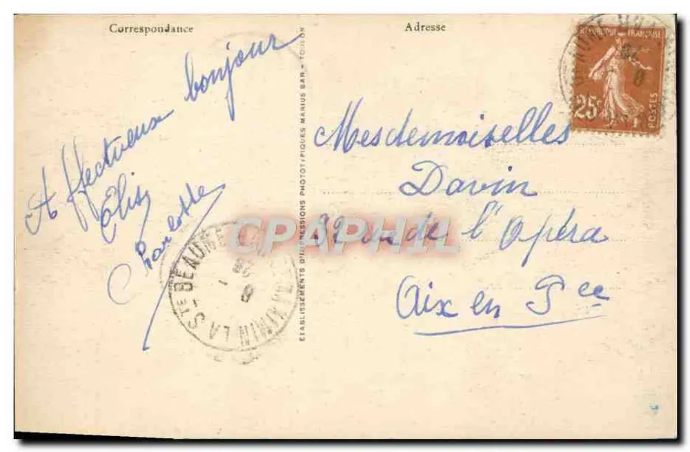 A Sainte-Baume : Chegada à Gruta — Editora: Etablissements Photographiques de Toulon, n°10 - Verso