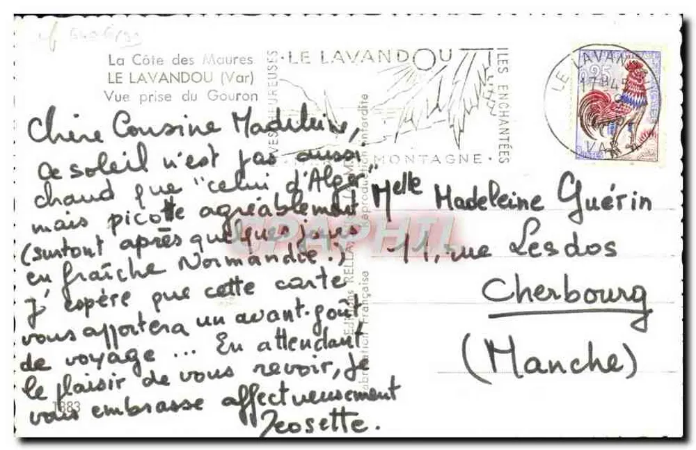 Vue du Gouron — La Côte des Maures (Var) — éditeur Rella - Verso