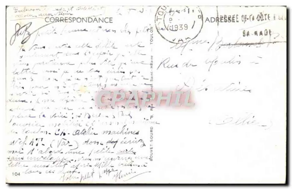 Arredores de Toulon – LE MOURILLON — Editor: LE MOURILLON - Verso
