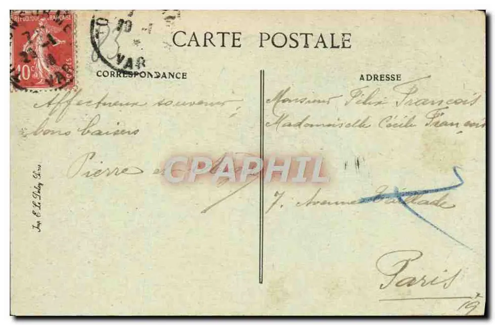 Toulon-Mourillon — Fort Saint-Louis durch die Palmen — E.D. n°82 - Rückseite