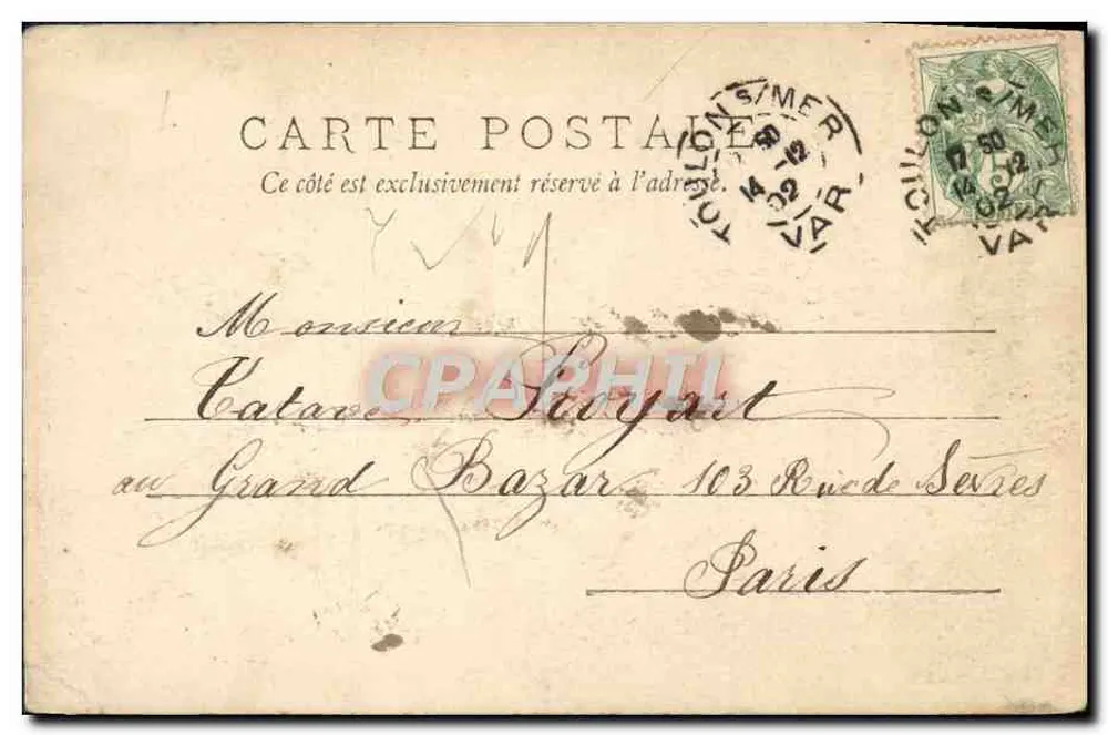 Toulon — 84 — Villas de la Mitre au Mourillon — Cliché Giraud - Rückseite