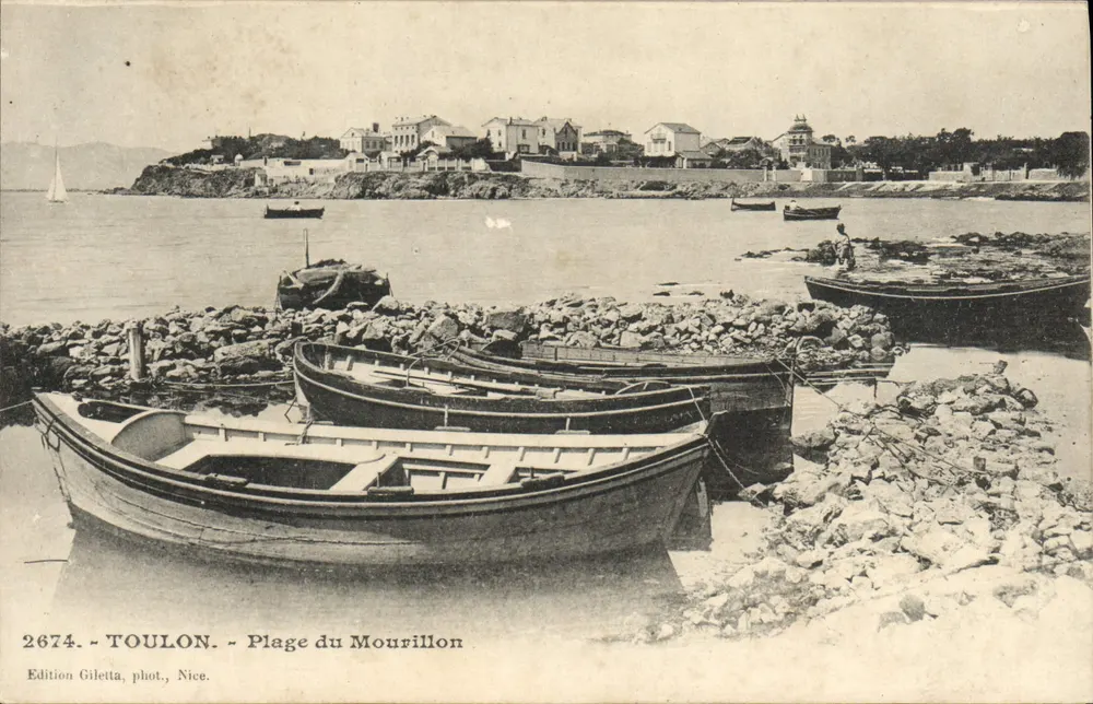 Toulon — Playa del Mourillon — Edición Gilelta, fot., Nice, n° 2674 - Anverso
