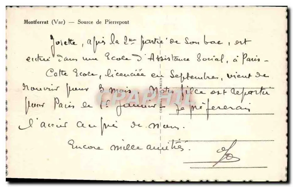 Montferrat (Var) — Fonte de Pierrepont — Corbin & MacCann - Verso