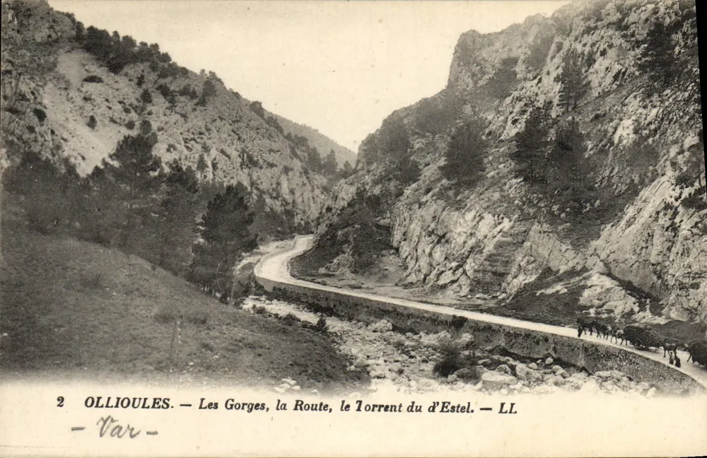 Ollioules — Die Schluchten, die Straße, der Bach von Estel — LL - Vorderseite